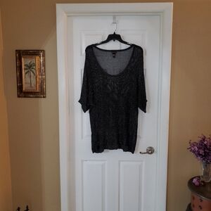 Torrid Sheer Black & Silver Top